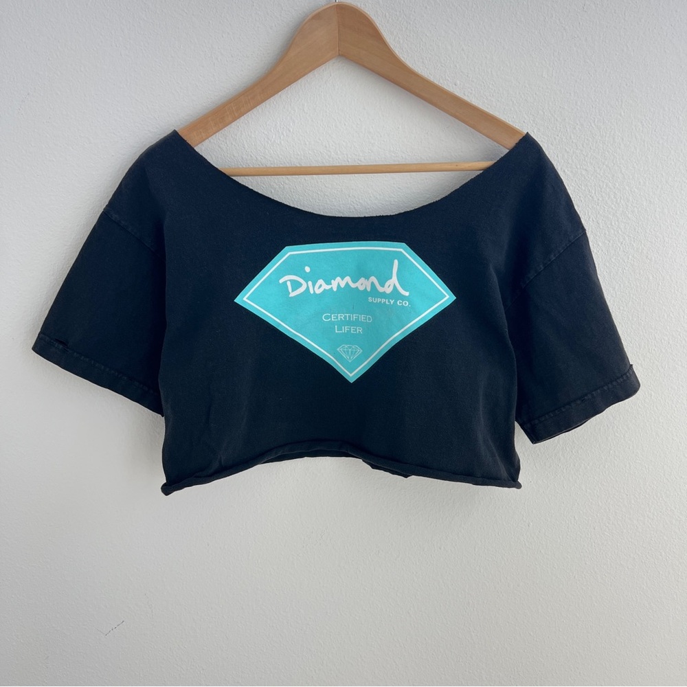 Diamond Supply Co. Black Off the Shoulder Crop Top
